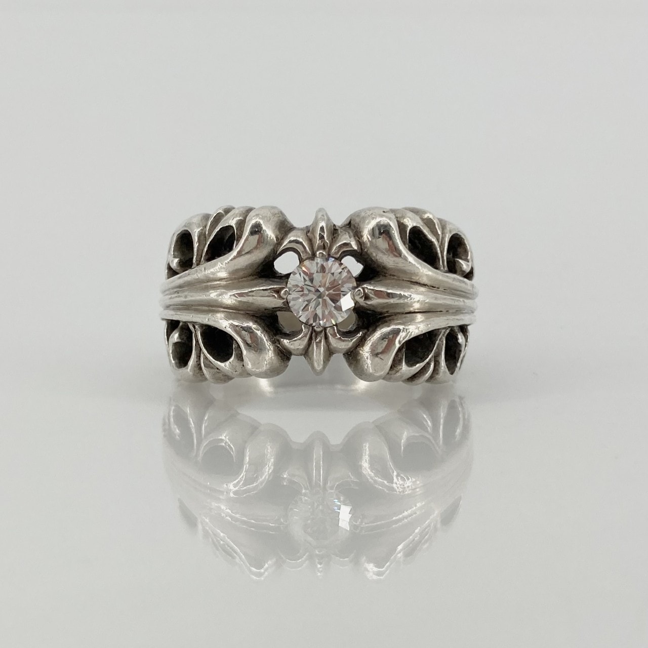 CHROME HEARTS(クロムハーツ) K&T ring W/Diamond K&Tリング with ダイヤモンド SV925 リング・指輪 15.94g シルバー