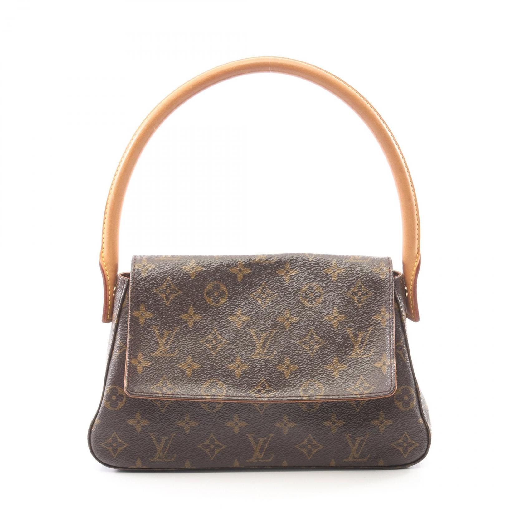 ルイ・ヴィトン LOUIS VUITTON ミニルーピング モノグラム ハンドバッグ バッグ PVCコーティングキャンバス レザー レディース ブラウン系 M51147 【中古】