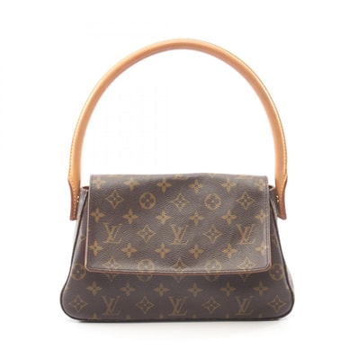 ルイ・ヴィトン LOUIS VUITTON ミニルーピング モノグラム ハンドバッグ バッグ PVCコーティングキャンバス レザー レディース ブラウン系 M51147 【中古】