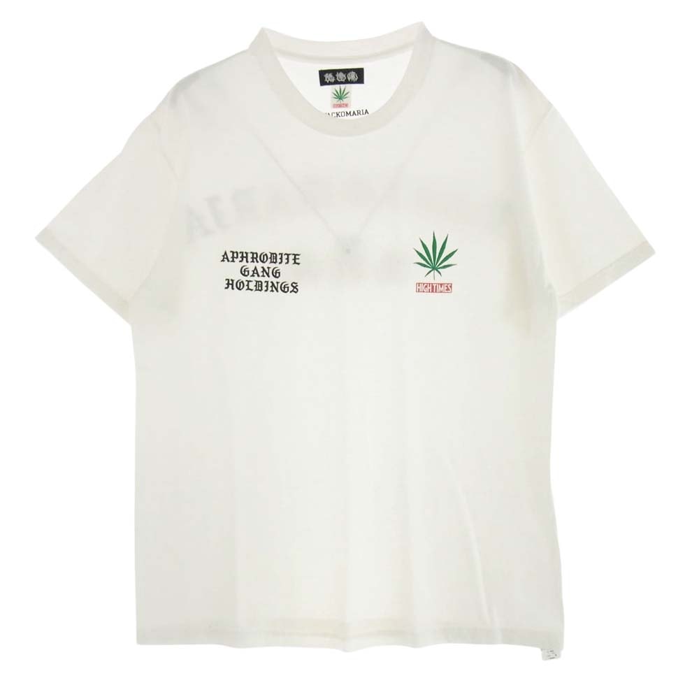 WACKO MARIA ワコマリア Tシャツ 24SS 舐達麻 HIGHTIMES CREW NECK T-SHIRT クルーネック 半袖 Tシャツ ブラック ホワイト系 L【中古】