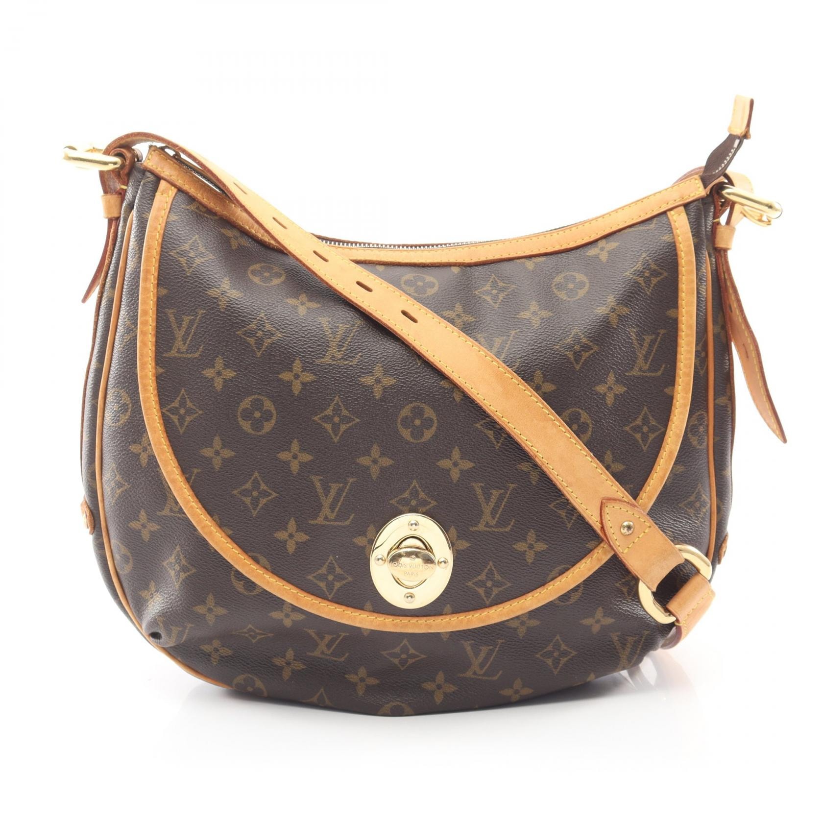 ルイ・ヴィトン LOUIS VUITTON トゥラムGM ショルダーバッグ バッグ PVCコーティングキャンバス レザー モノグラム レディース ブラウン系 M40075 【中古】