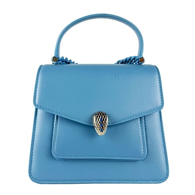 ブルガリ BVLGARI ショルダーバッグ ハンドバッグ セルペンティ フォーエバー レザー ブルー レディース【中古】 z10931