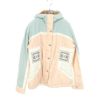 シャネル CHANEL スポーツライン スキーウェア フード付き 衣料品 アウター ポリエステル レディース ピンク系 / ブルー系 / ホワイト系 P18536W02856 【中古】