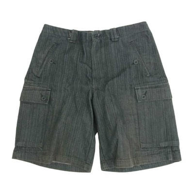 Supreme シュプリーム ショートパンツ USA製 ヘリンボーン カーゴ ショーツ ハーフパンツ ブラック系 32【中古】