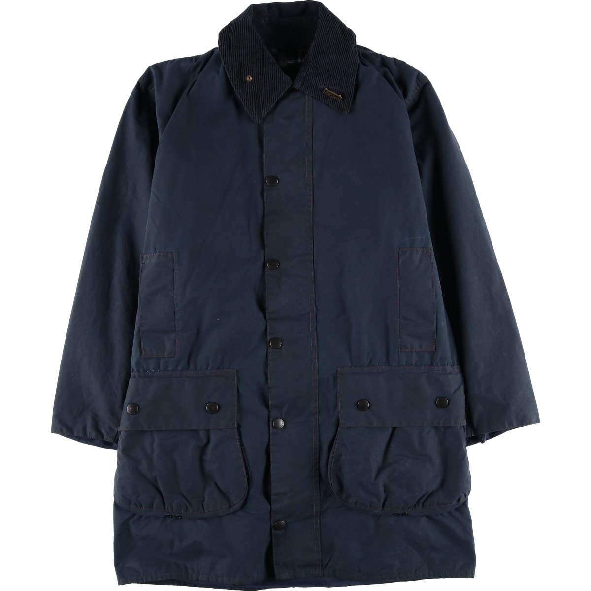 古着 00年代 バブアー Barbour BORDER ボーダー 旧3ワラント バッジ付き ワックスコットン オイルドジャケット 英国製 C38 メンズM相当/eaa604800