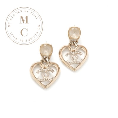 シャネル CHANEL ピアス イヤリング ゴールド ココマーク ラインストーン ビジュー ハート