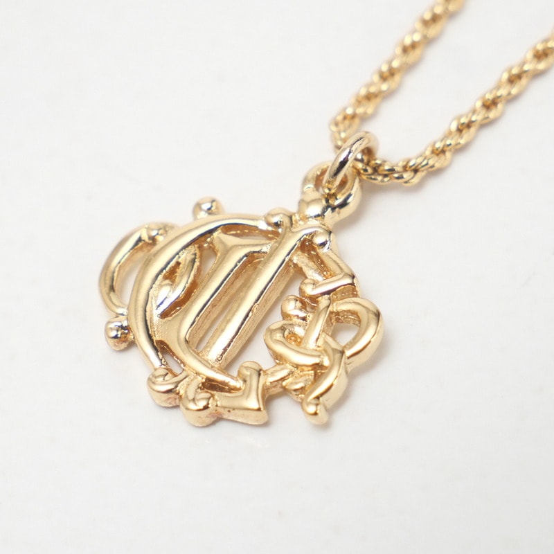 ■美品■Christian Dior クリスチャンディオール ヴィンテージ ネックレス ロゴ ゴールド ドイツ製 ブランド古着【中古】20241008/RA1395