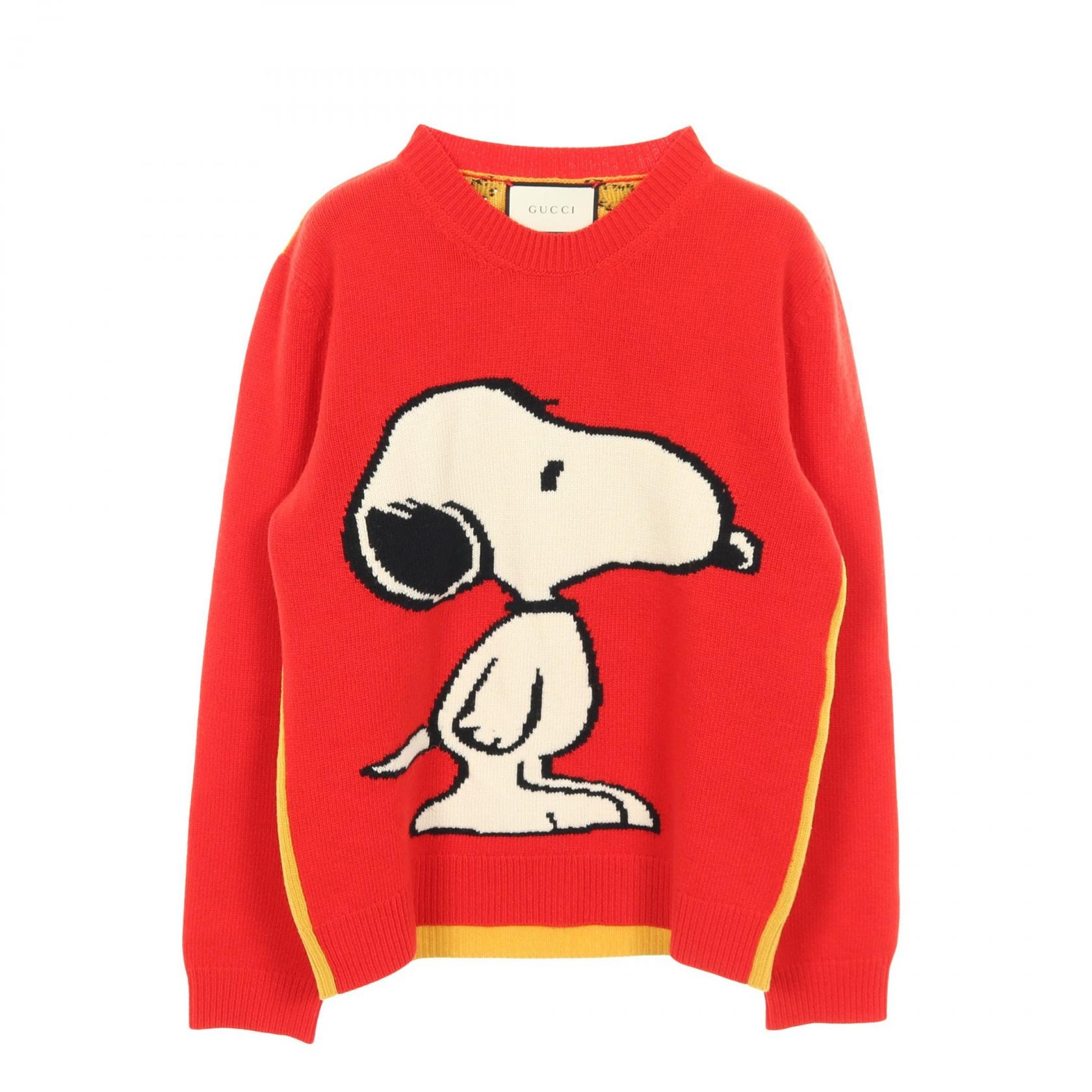 グッチ GUCCI GUCCI × PEANUTS スヌーピー ニット 衣料品 トップス ウール メンズ レッド系 / イエロー系 / ブラック系 【中古】