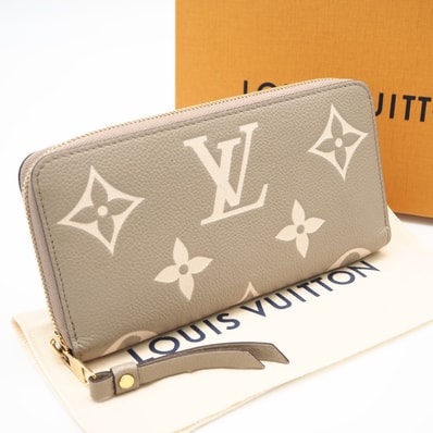 美品 LOUIS VUITTON ルイ・ヴィトン モノグラム アンプラント バイカラー ジッピーウォレット トゥルトレールクレーム M69794 長財布 ベージュ クリーム カーフレザー レディース