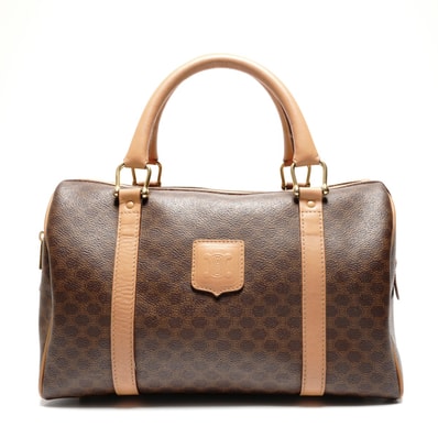 セリーヌ CELINE マカダム PVC ボストンバッグ【中古】