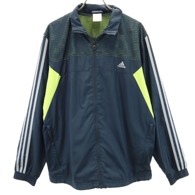 adidas アディダス ウインドブレーカー M ネイビー 裏メッシュ ジャージ