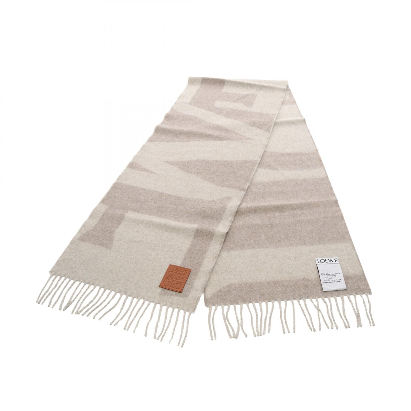 ロエベ LOEWE アナグラム スカーフ マフラー 衣料品 カシミヤ レディース グレー系 FSA3SS1W041535 【新品】