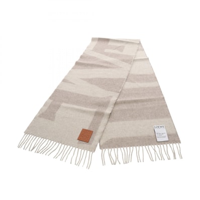 ロエベ LOEWE アナグラム スカーフ マフラー 衣料品 カシミヤ レディース グレー系 FSA3SS1W041535 【新品】