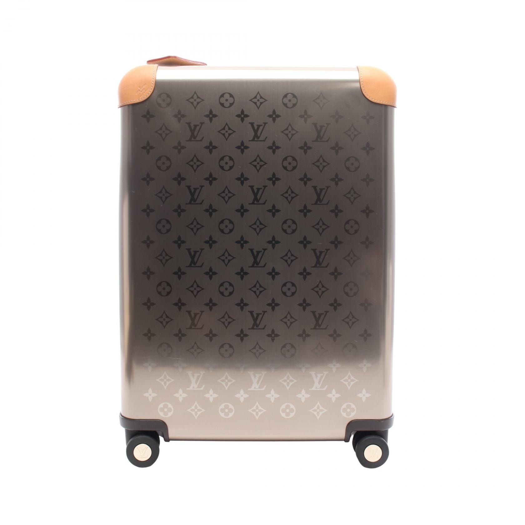 ルイ・ヴィトン LOUIS VUITTON ホライゾン55 モノグラムチタニウム キャリーバッグ バッグ レザー チタン シルバー メンズ レディース シルバー系 M42667 【中古】