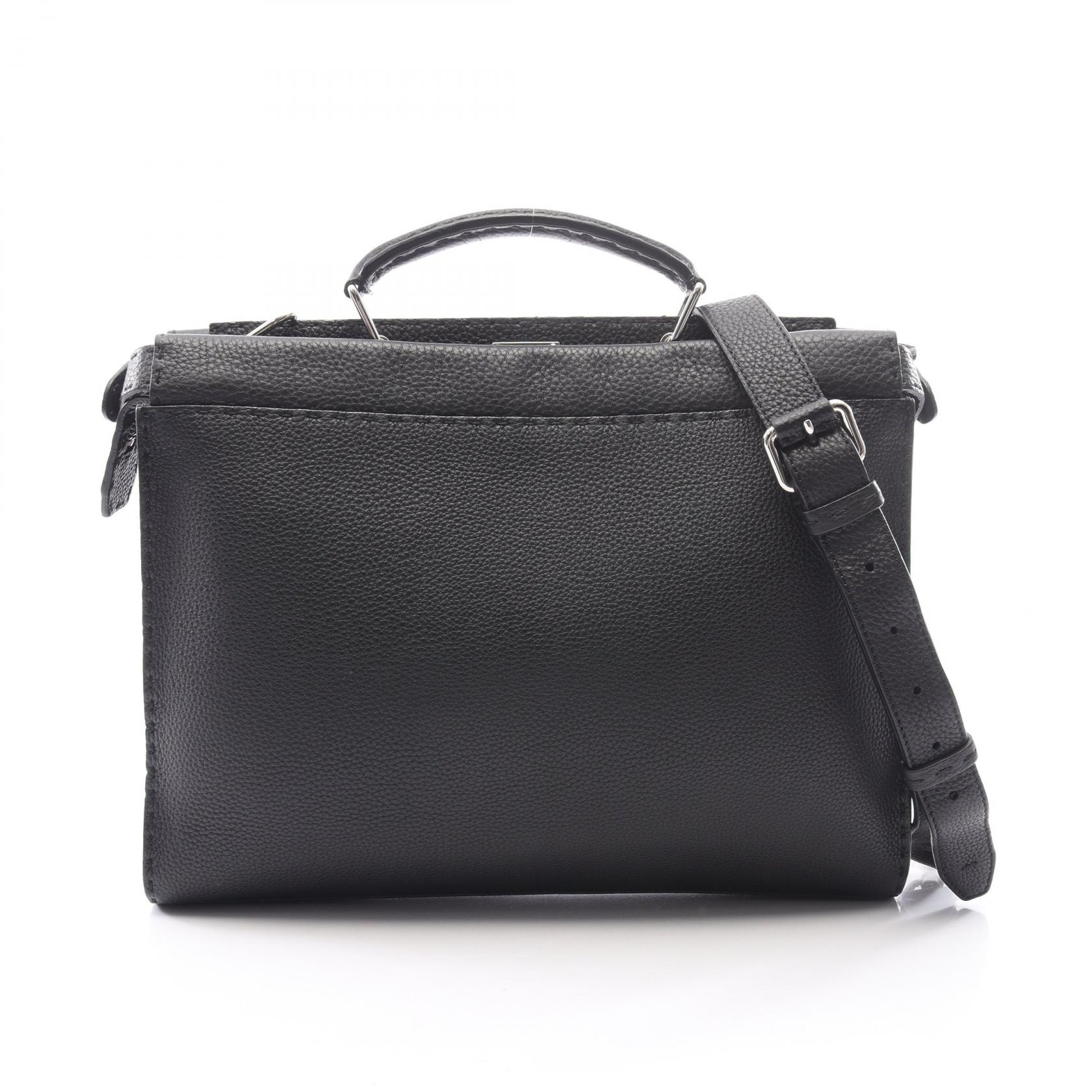 フェンディ FENDI ピーカブー フィット セレリア 2WAY ビジネスバッグ バッグ レザー メンズ ブラック系 【中古】