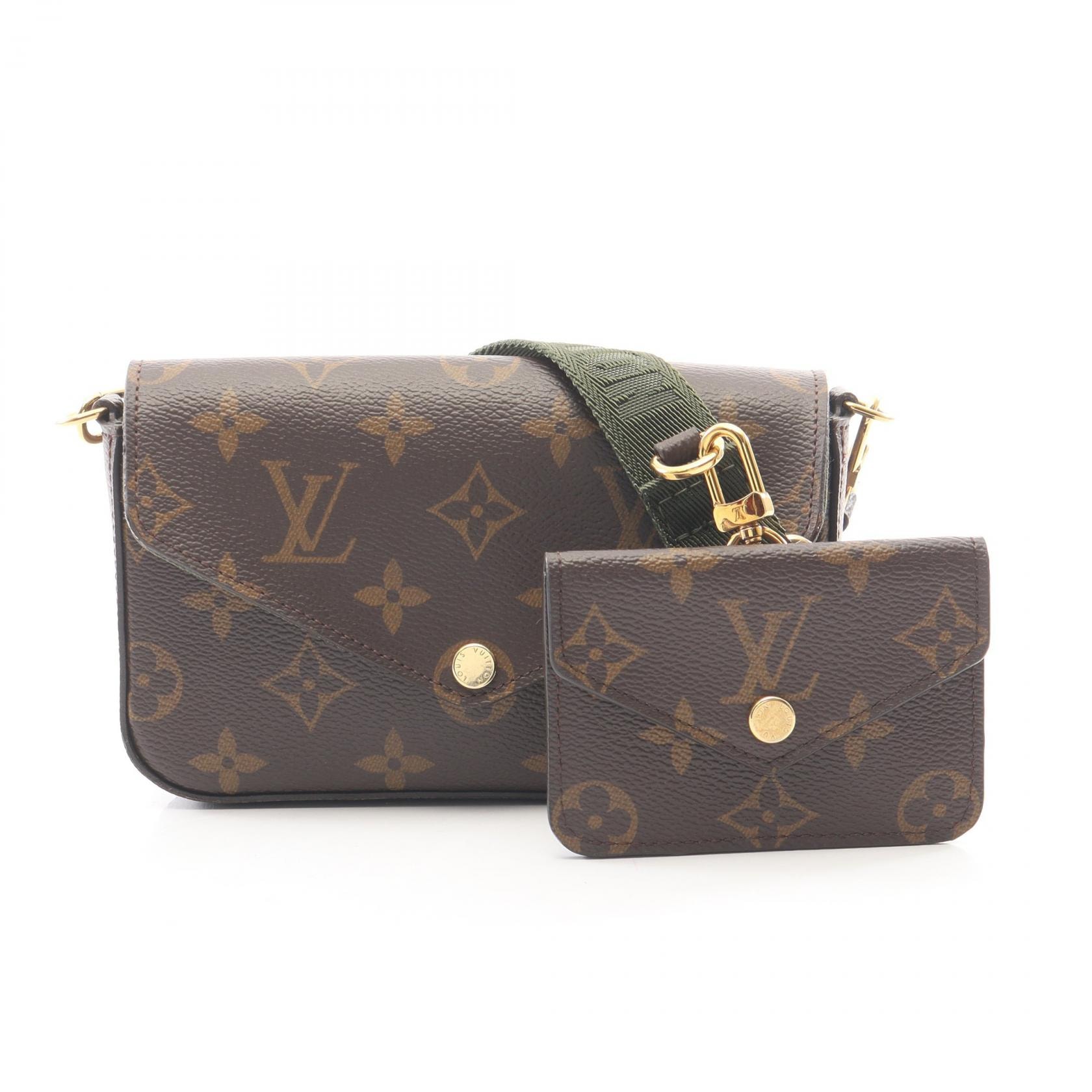 ルイ・ヴィトン LOUIS VUITTON ミュルティ ポシェット フェリシー モノグラム ショルダーバッグ バッグ PVCコーティングキャンバス レディース ブラウン系 / グリーン系 M80091 【中古】