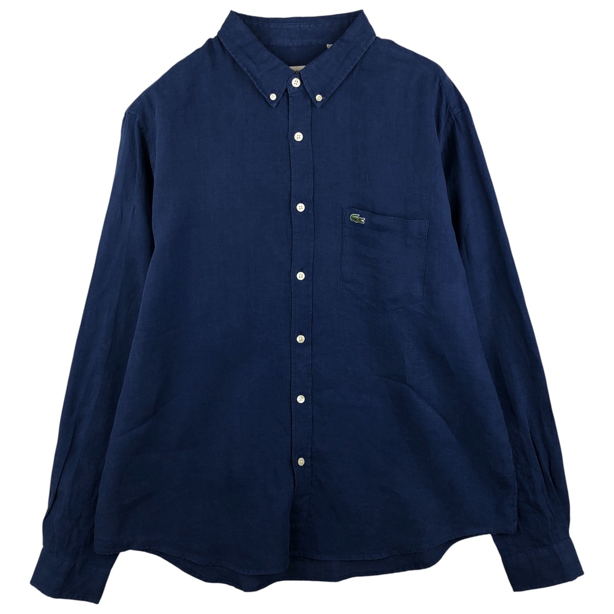 古着 ラコステ LACOSTE REGULAR FIT 長袖 リネン ボタンダウンシャツ メンズXXL相当/eaa459398