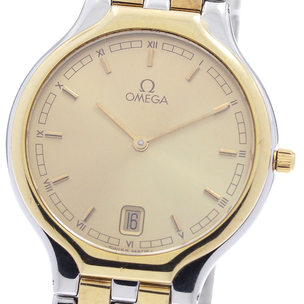 オメガ OMEGA ベゼルK18YG デイト クォーツ メンズ _980603