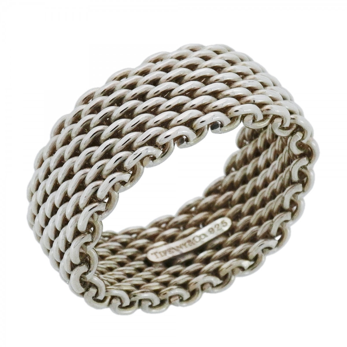 【6jdb0381-k】ティファニー リング サマセット/メッシュ シルバー925 15.5号【中古】メンズ レディース ユニセックス