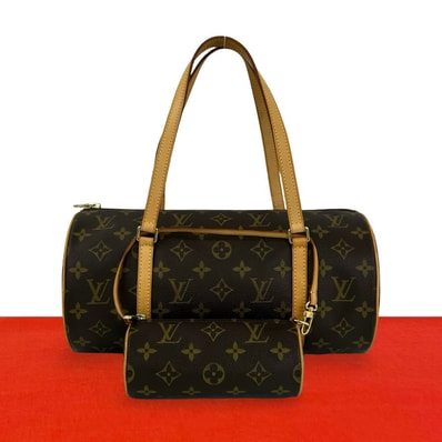 LOUIS VUITTON ルイヴィトン パピヨン 30 モノグラム レザー PVC ハンドバッグ ブラウン
64601