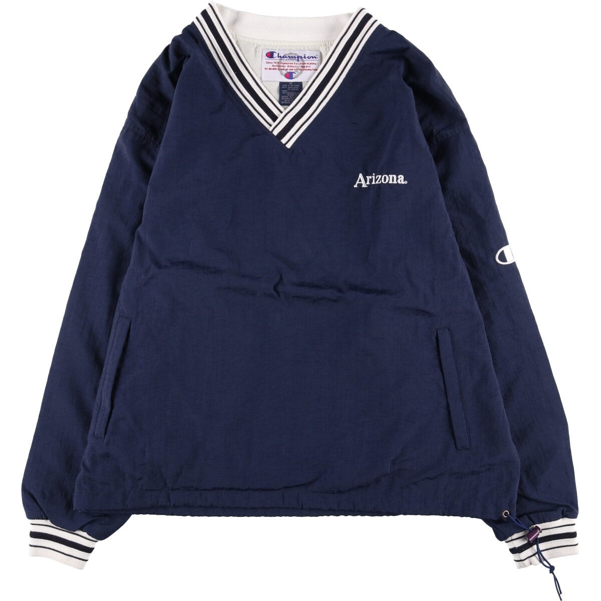 古着 90~00年代 チャンピオン Champion Vネック ナイロンプルオーバー メンズXL相当/eaa581584