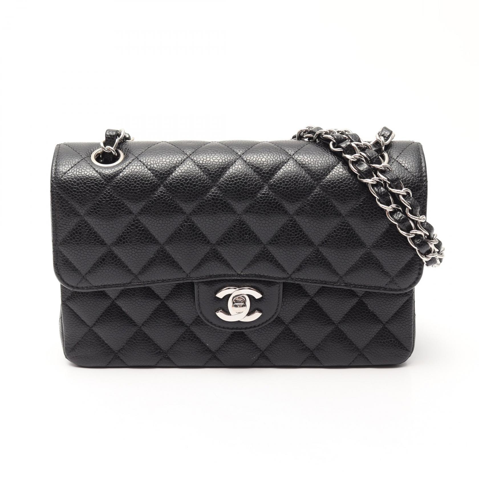 シャネル CHANEL マトラッセ Wフラップ ショルダーバッグ バッグ キャビアスキン(グレインドカーフ) レディース ブラック系 【中古】