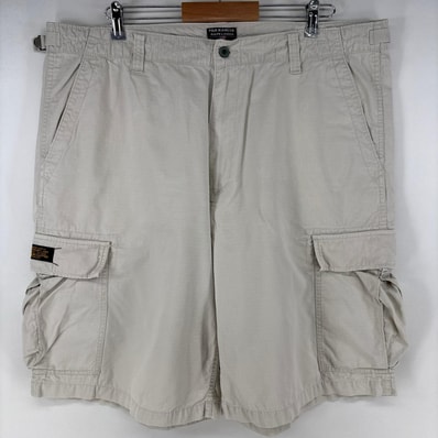 古着 ポロジーンズ POLO JEANS ショートパンツ チノパン リップストップ カーゴパンツ 大きい ラルフローレン w40 アイボリー メンズ