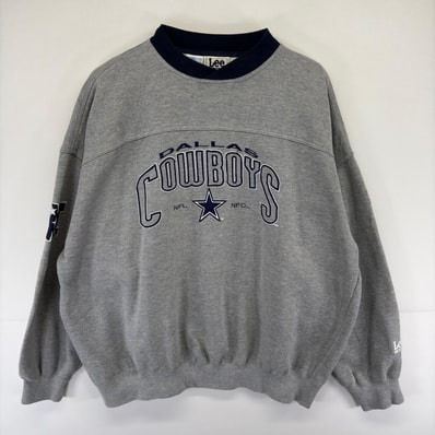 古着 90's/90年代 リー Lee スウェット クルーネック NFL トレーナー 大きいサイズ カウボーイズ 2XL グレー系 メンズ
