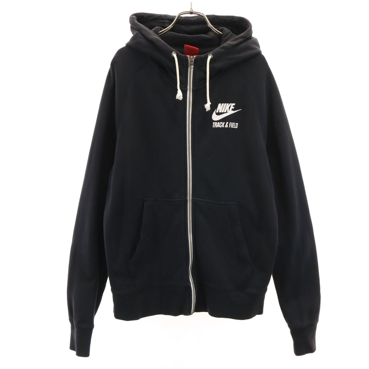 NIKE ナイキ バックロゴ 長袖 スウェット ジップパーカー M ブラック