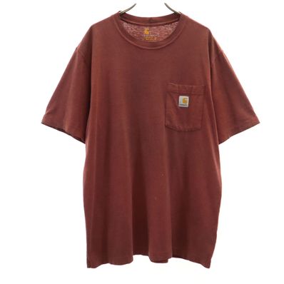 Carhartt カーハート バックロゴ 半袖 オリジナルフィット Tシャツ L 赤茶 ポケT 104178