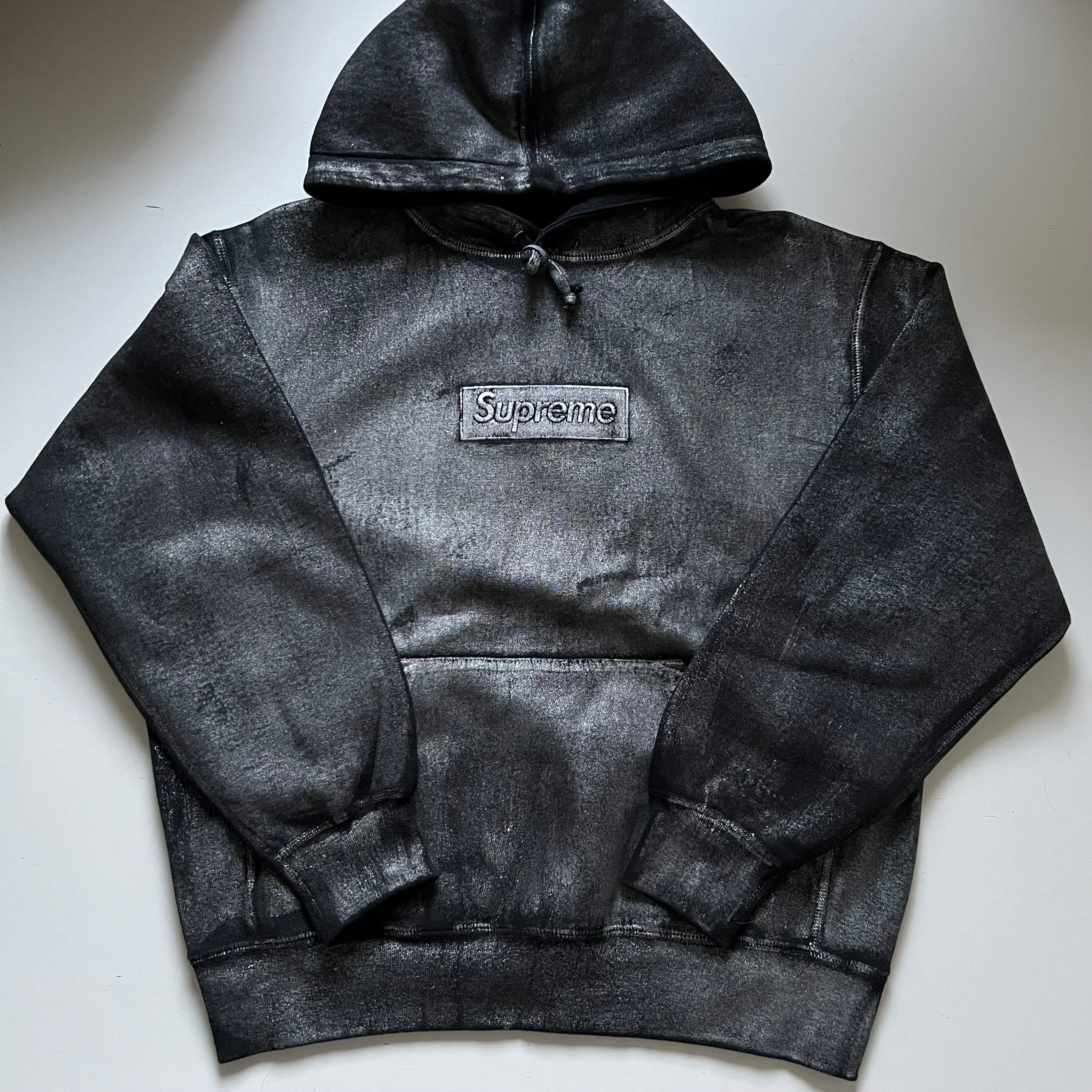 Supreme x MM6 Maison Margiela Foil Box Logo Hooded Sweatshirt "Black"