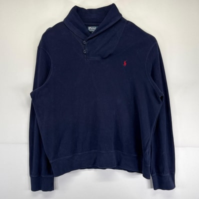 古着 ポロバイラルフローレン Polo by Ralph Lauren ニット 大きいサイズ ショールカラー セーター 2XL ネイビー メンズ