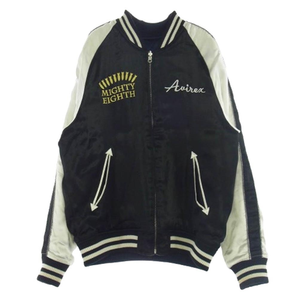 AVIREX アヴィレックス ジャケット 6152222 MIGHTY EIGHTH リバーシブル スカジャン  ジャケット ブラック系 ネイビー系 L【中古】