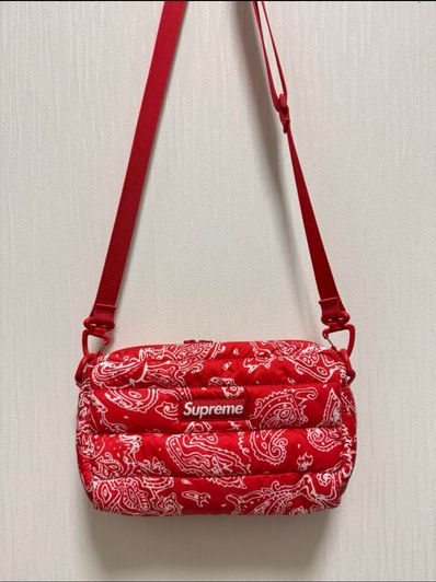 Supreme Puffer Side Bag "Red Paisley"