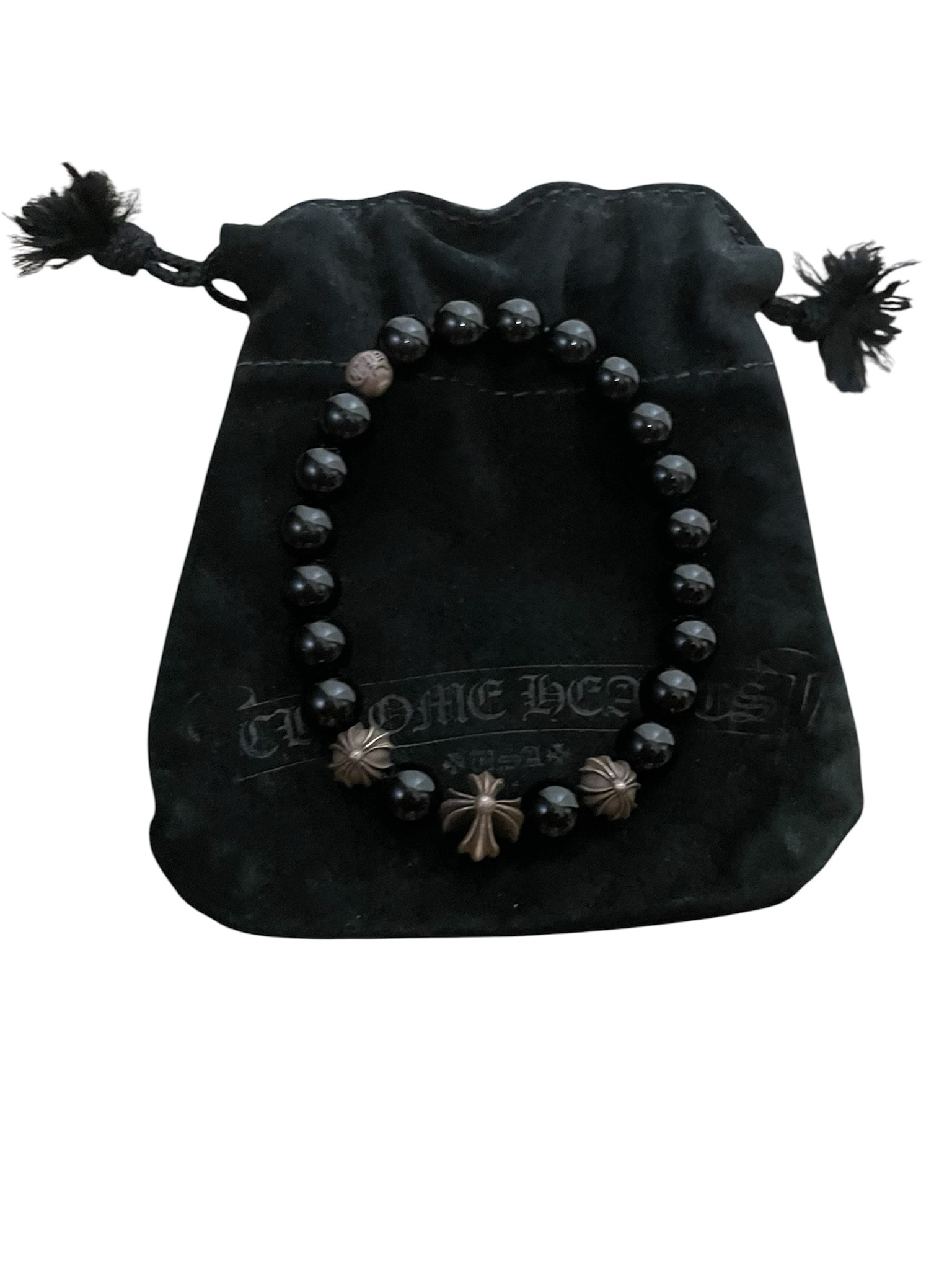 Chrome Hearts 8mm V13 Beads Bracelet "Black/Silver"