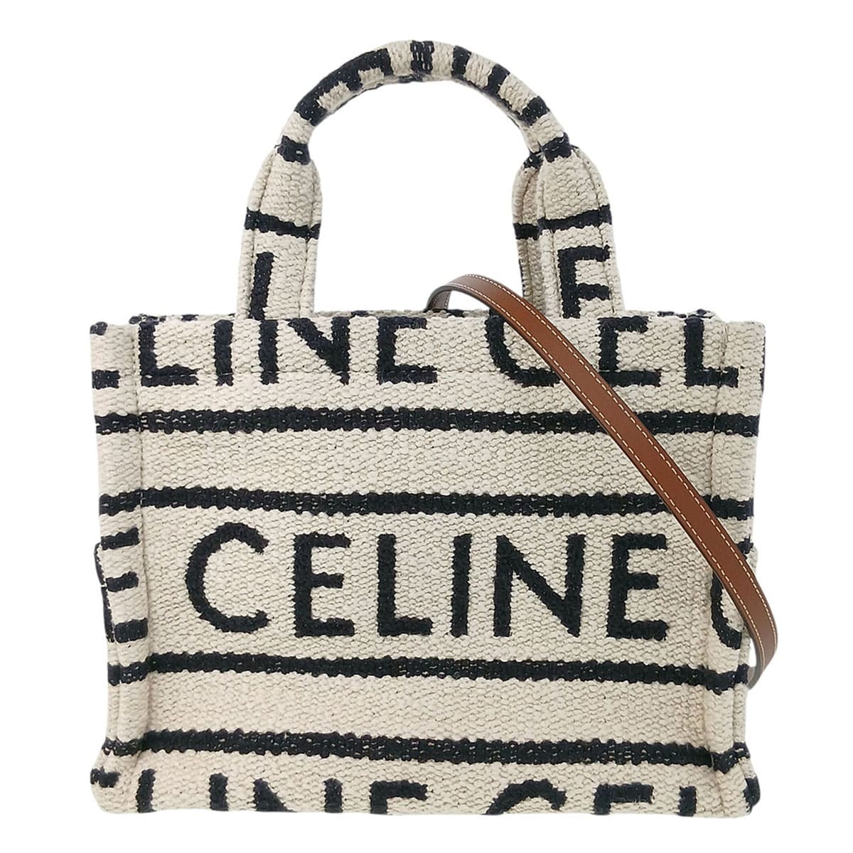 CELINE セリーヌ スモール カバ タイス ハンドバッグ 199162 キャンバス ホワイト  レディース【中古】