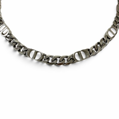 Dior CD Icon Chain Link Necklace "Silver"