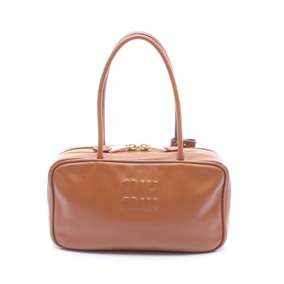 ミュウ ミュウ Miu Miu ボー バッグ ミディアム ショルダーバッグ バッグ レザー レディース ブラウン系 5BB172 【中古】