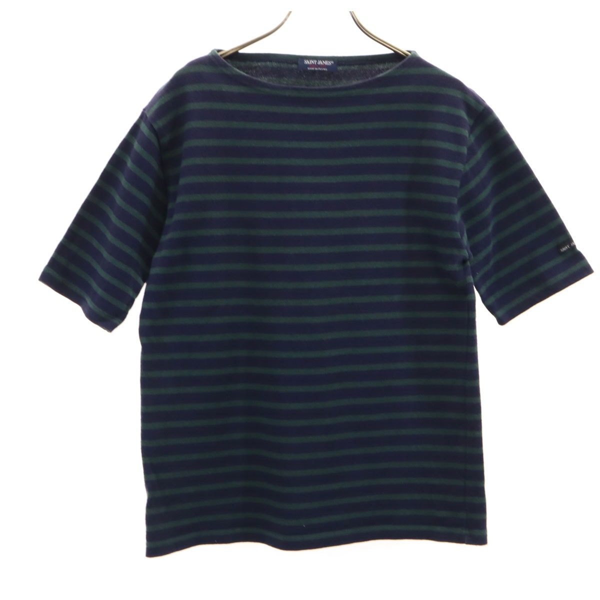 SAINT JAMES セントジェームス フランス製 ボーダー柄 半袖 ボートネック Tシャツ SM ネイビー