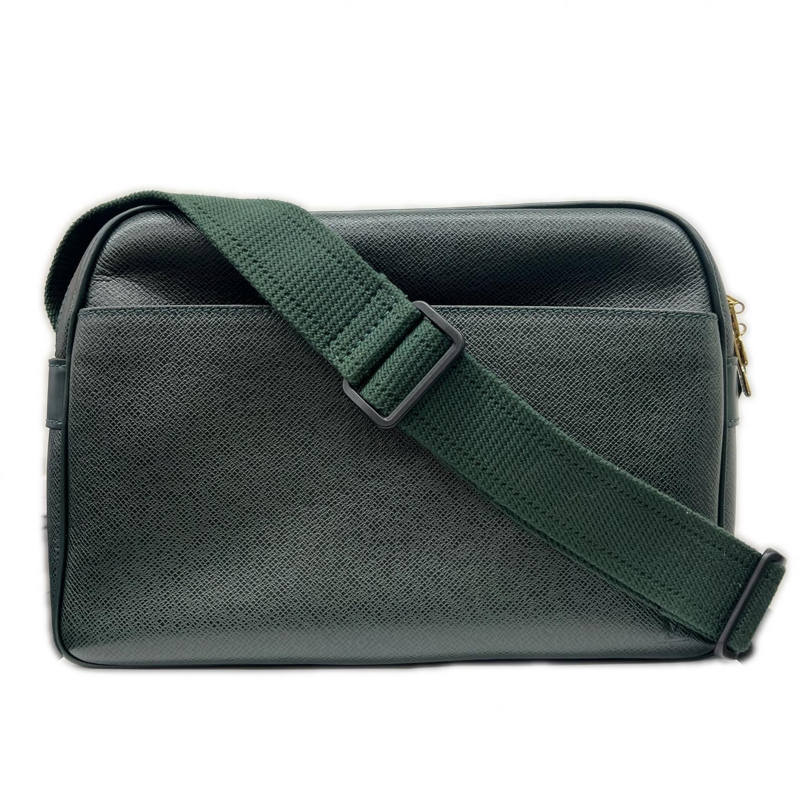LOUIS VUITTON 希少 極美品 ルイヴィトン リポーターPM タイガ エピセア ショルダーバッグ M30154 レザー SP0957 グリーン メッセンジャーバッグ ヴィンテージ Aランク 中古 鑑定済 ヴィトンバッグ