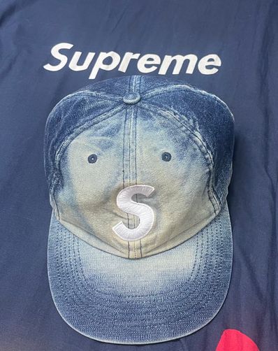 Supreme Cordura Denim S Logo 6-Panel "Bleached Indigo"