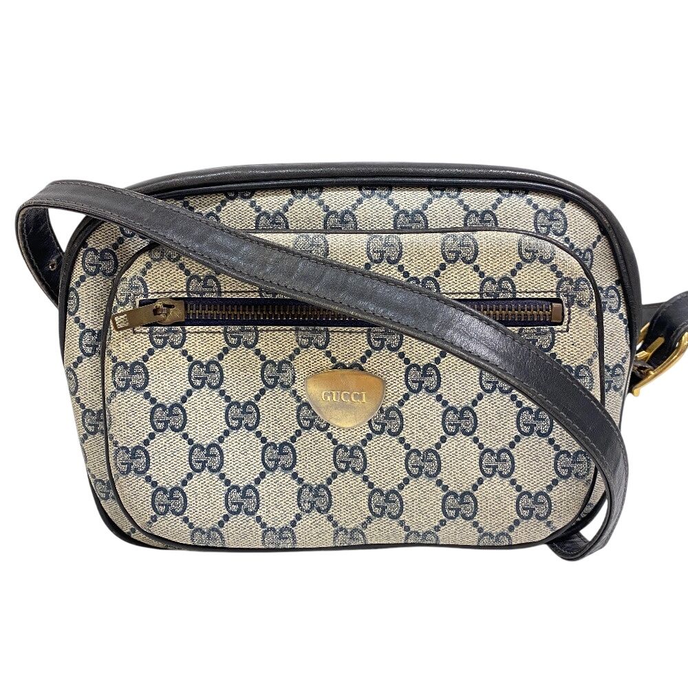グッチ GUCCI ショルダーバッグ GG オールドグッチ 肩掛け ロゴプレート ネイビー