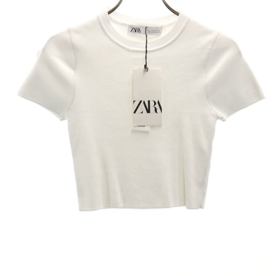 ZARA ザラ 未使用 半袖 カットソー S ホワイト