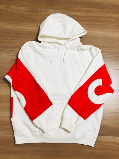 Supreme Big Logo Hooded Sweatshirt "White"