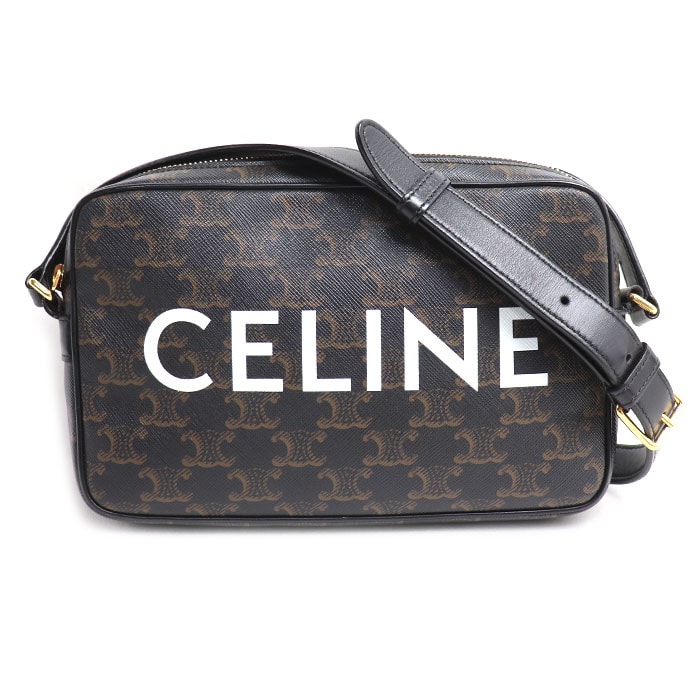 CELINE セリーヌ トリオンフ ショルダーバッグ ブラック 194502CIM.380G レディース【中古】