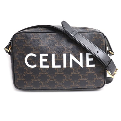 CELINE セリーヌ トリオンフ ショルダーバッグ ブラック 194502CIM.380G レディース【中古】