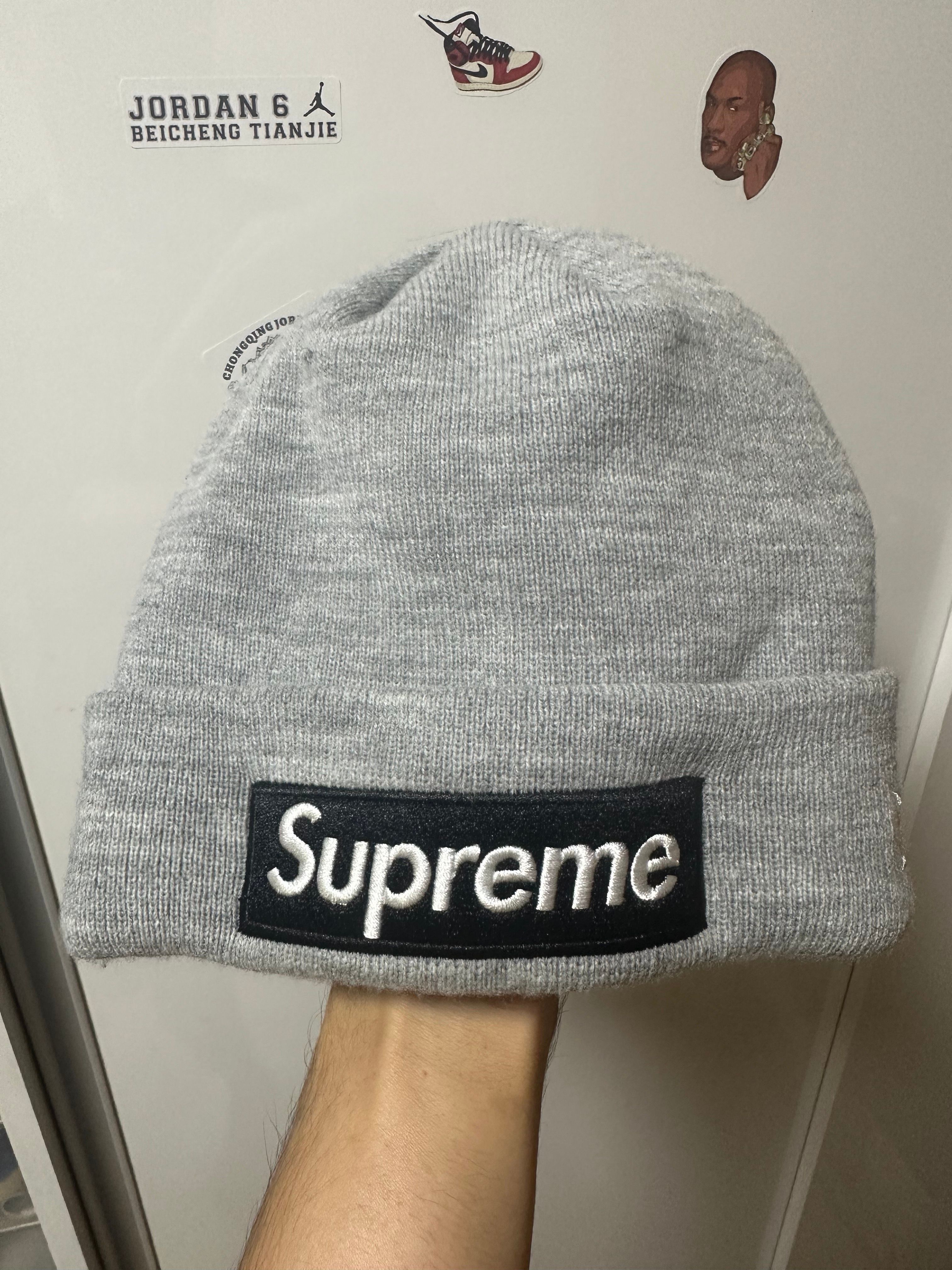 Supreme New Era Box Logo Beanie "Heather Grey"