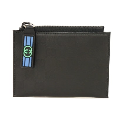 GUCCI グッチ マットクリスタル GG フラグメントケース カーフ カードケース 財布 ミニウォレット 美品 インターロッキングG ブラック コインケース 780177 FAC90 1088