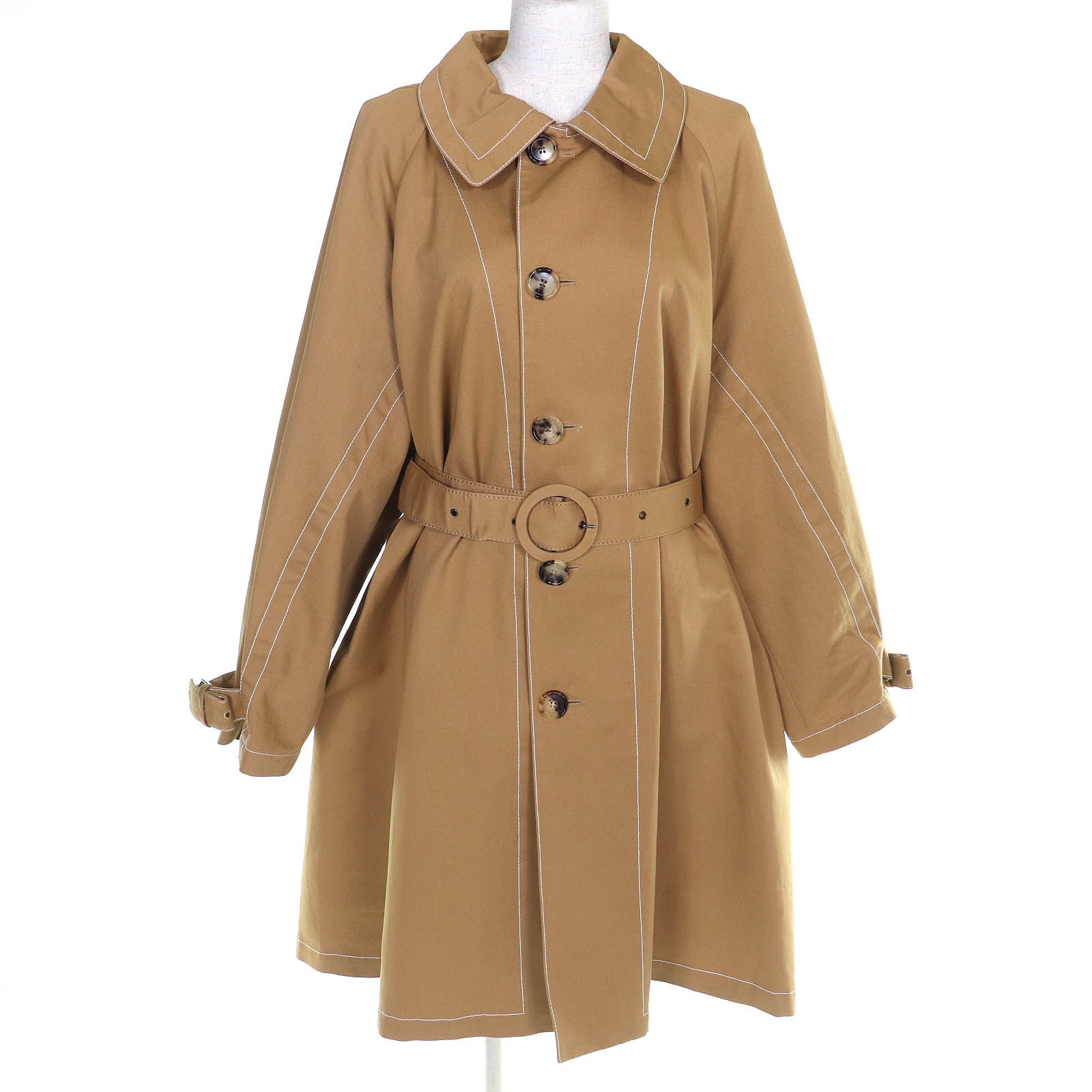 極美品 マルニ ベルト付き シングル ロングコート 36 CPMA0091CU