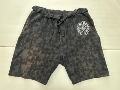 Chrome Hearts Cemetery Cross All Over Print Sweat Shorts "Black"